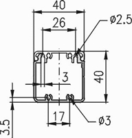 1.19.208080G - aluminium E-kanaal profiel 80x80 - tekening
