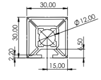 1.11.030030.13LP - aluminium Profiel 30x30 1F LP