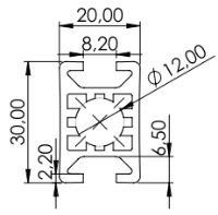 1.11.020030.24LP - aluminium Profiel 20x30 2F LP