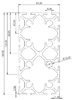 1.11.080160.124SP - aluminium Profiel 80x160 12E SP