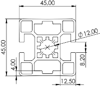 1.11.045045.23LP - Aluminium Profiel 45x45, 2E LP