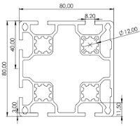 1.11.080080.63LP - aluminium Profiel 80x80 6E LP