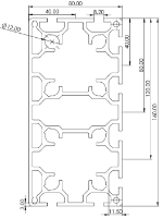 1.11.080160.84LP - aluminium Profiel 80x160 8E LP