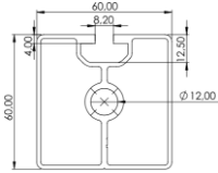 1.11.060060.13LP - aluminium Profiel 60x60 4E LP - tekening