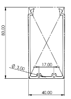 1.19.204080G - aluminium E-kanaal profiel 40x80 - tekening