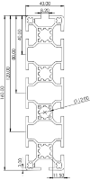 1.11.040160.104LP - aluminium Profiel 40x160, 10E LP - tekening