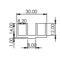 1.19.15130 - Schuifprofiel 30x14