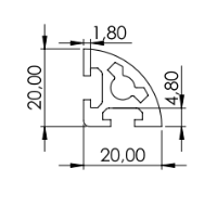 1.10.020020.21SP - aluminium Profiel 20x20 2H Soft SP