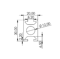 1.11.020030.24SP - aluminium Profiel 20x30 2F SP