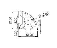 1.11.030030.21SP - aluminium Profiel 30x30 2F soft SP