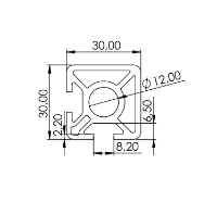 1.11.030030.22SBP - aluminium Profiel 30x30 2F SBP
