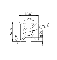 1.11.030030.23SP - aluminium Profiel 30x30 2F SP
