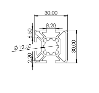 1.11.030030.33LP - aluminium Profiel 30x30 3F LP