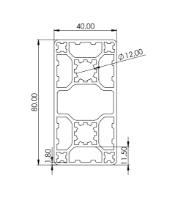 1.11.040080.04LP - aluminium Profiel 40x80 0E LP