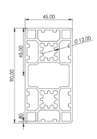 1.11.045090.04LP - Aluminium Profiel 45x90 0E LP