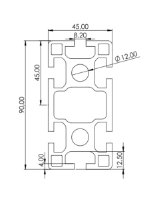 1.11.045090.64SP - Aluminium Profiel 45x90 6E SP
