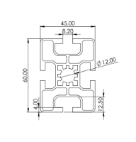1.11.045060.44LP - Aluminium Profiel 45x60, 4E LP