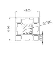 1.11.045045.03LP - Aluminium Profiel 45x45, 0E LP
