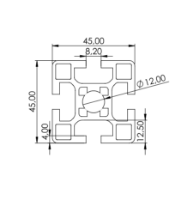 1.11.045045.43SP - Aluminium Profiel 45x45, 4E SP