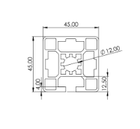 1.11.045045.13LP - Aluminium Profiel 45x45, 1E LP