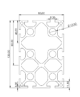 1.11.080120.104SP - aluminium Profiel 80x120 10E SP
