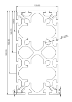 1.11.100200.124SP - aluminium Profiel 100x200, 12E SP - tekening