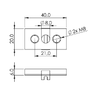 1.31.6E2M8 - Schuifmoer zwaar, 2xEM8