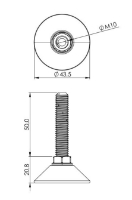 1.44.304505 - Stelvoet, M10x50