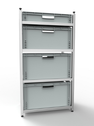 Aluminium stelling voor euroboxen