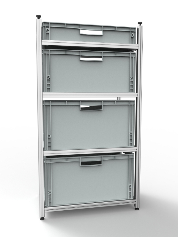 Aluminium stelling voor euroboxen