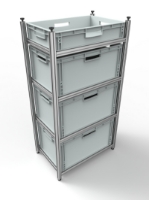 Aluminium stelling voor euroboxen